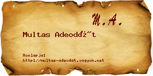 Multas Adeodát névjegykártya